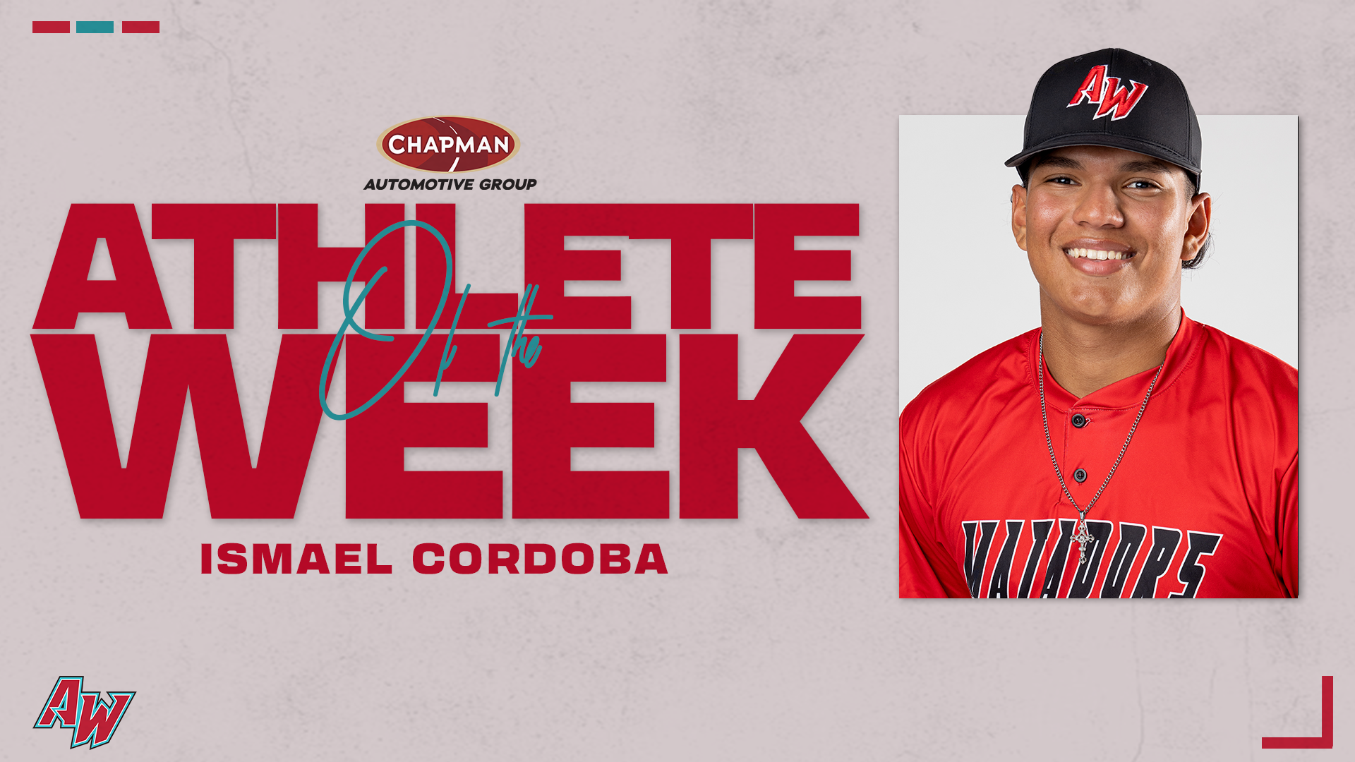 Cordoba named Chapman Automotive Student-Athlete of the Week