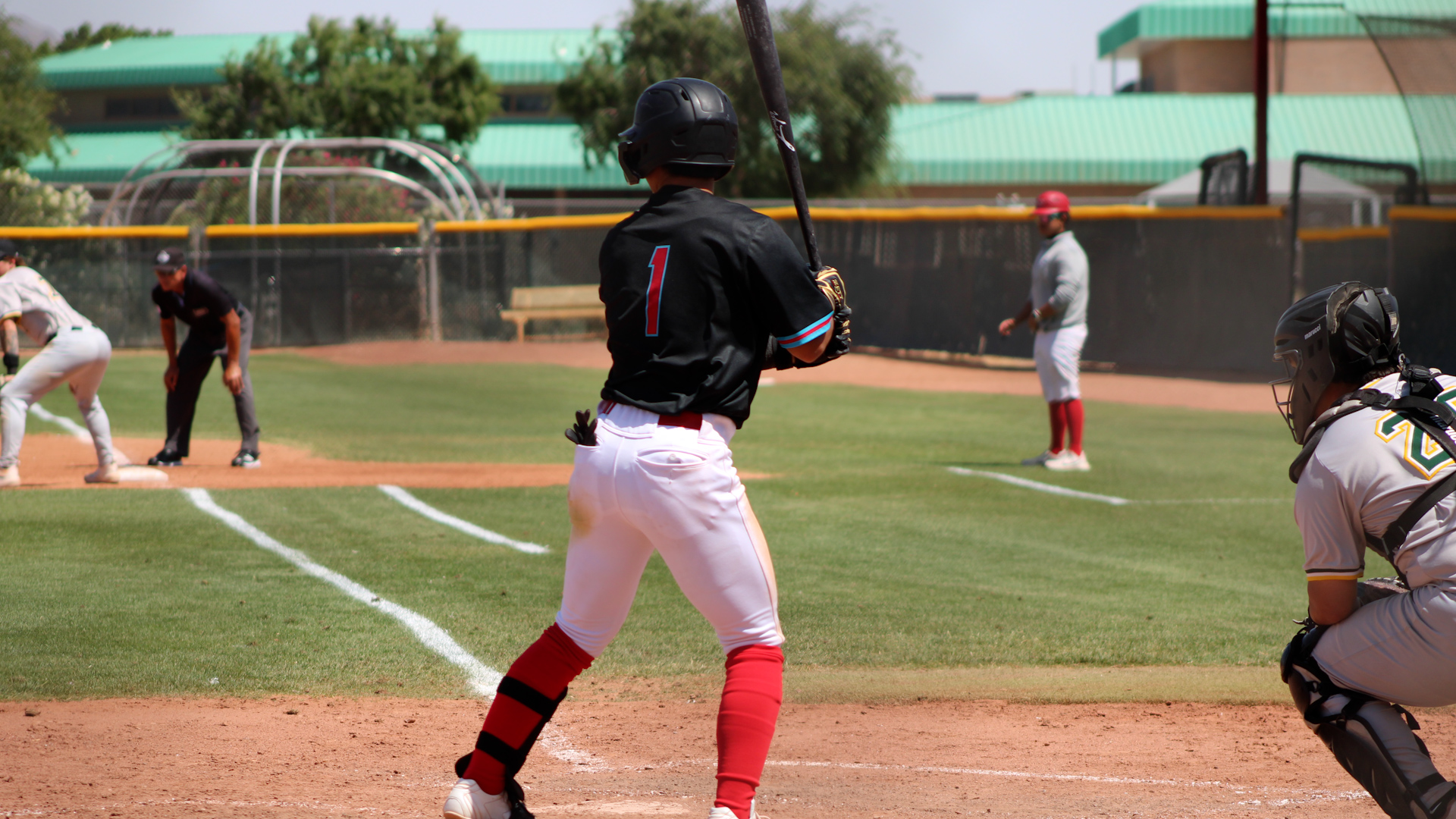 Ten Shindo stands in the batter's box at Walt Kammann Field. Photo by Shayden Aguigui