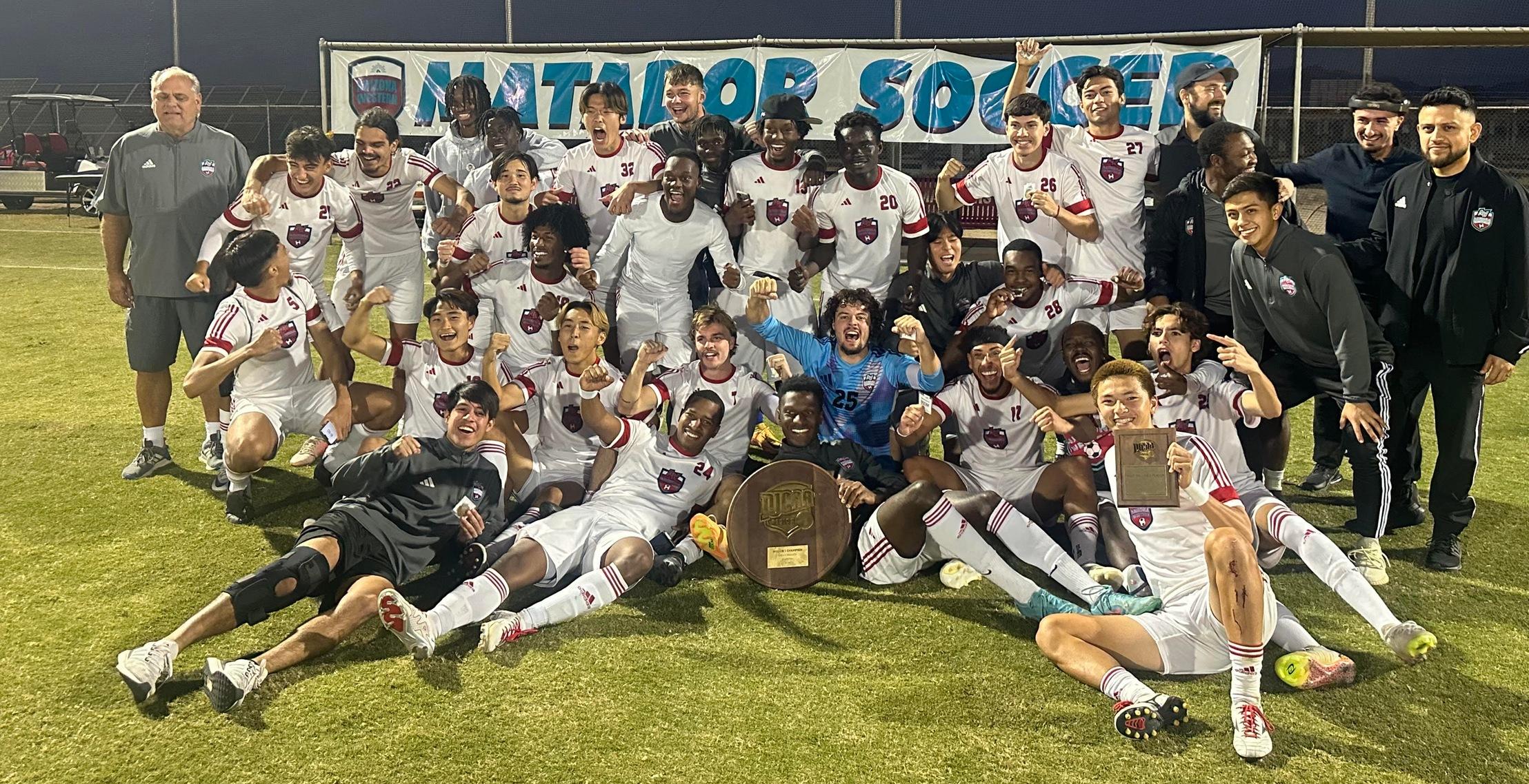 Men's Soccer scores late goal to beat Yavapai 1-0, winning Region I title