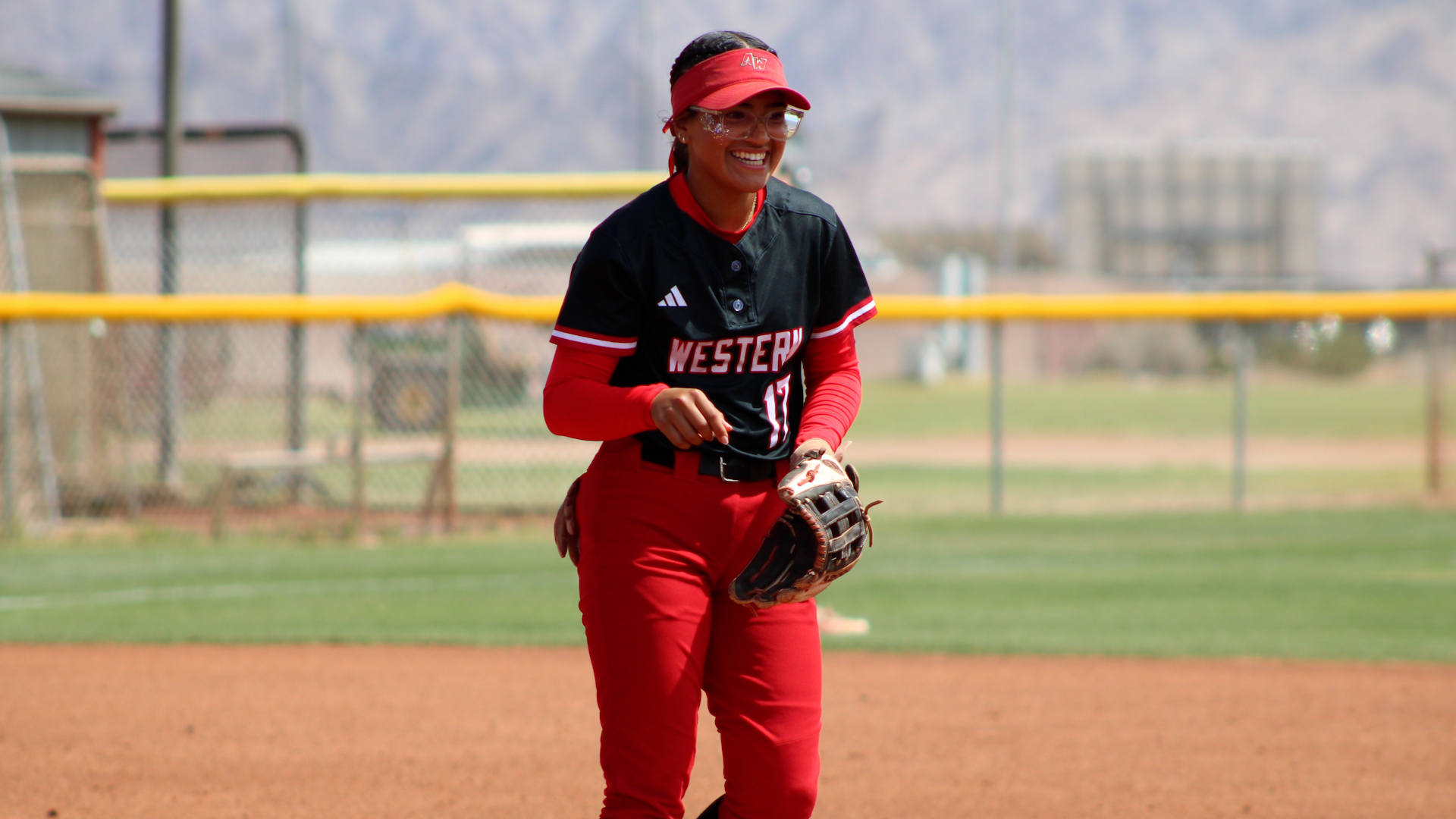 Alissa Pinon celebrates a win over Eastern Arizona. Photo by Shayden Aguigui